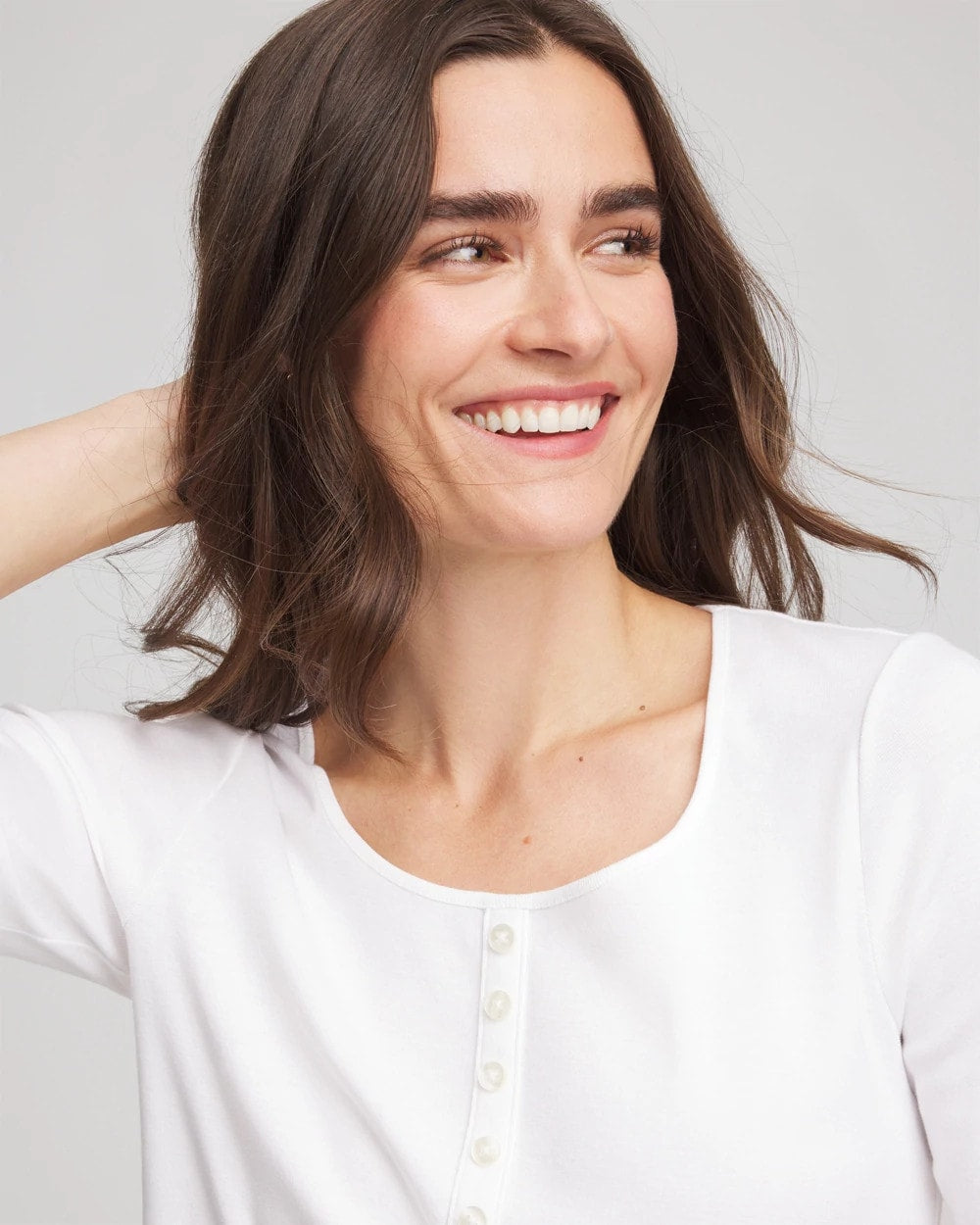 Chico's Pima Cotton Henley Tee