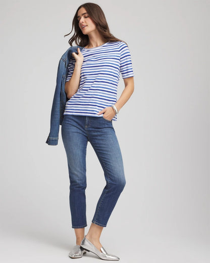 Chico's Slub Short Sleeve Tee