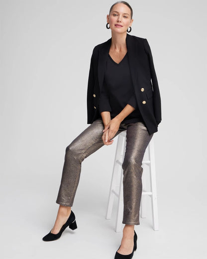 Chico's 3/4 Sleeve V-Neck Tee