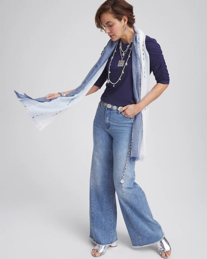 Chico's Ruched Sleeve Knit Tee