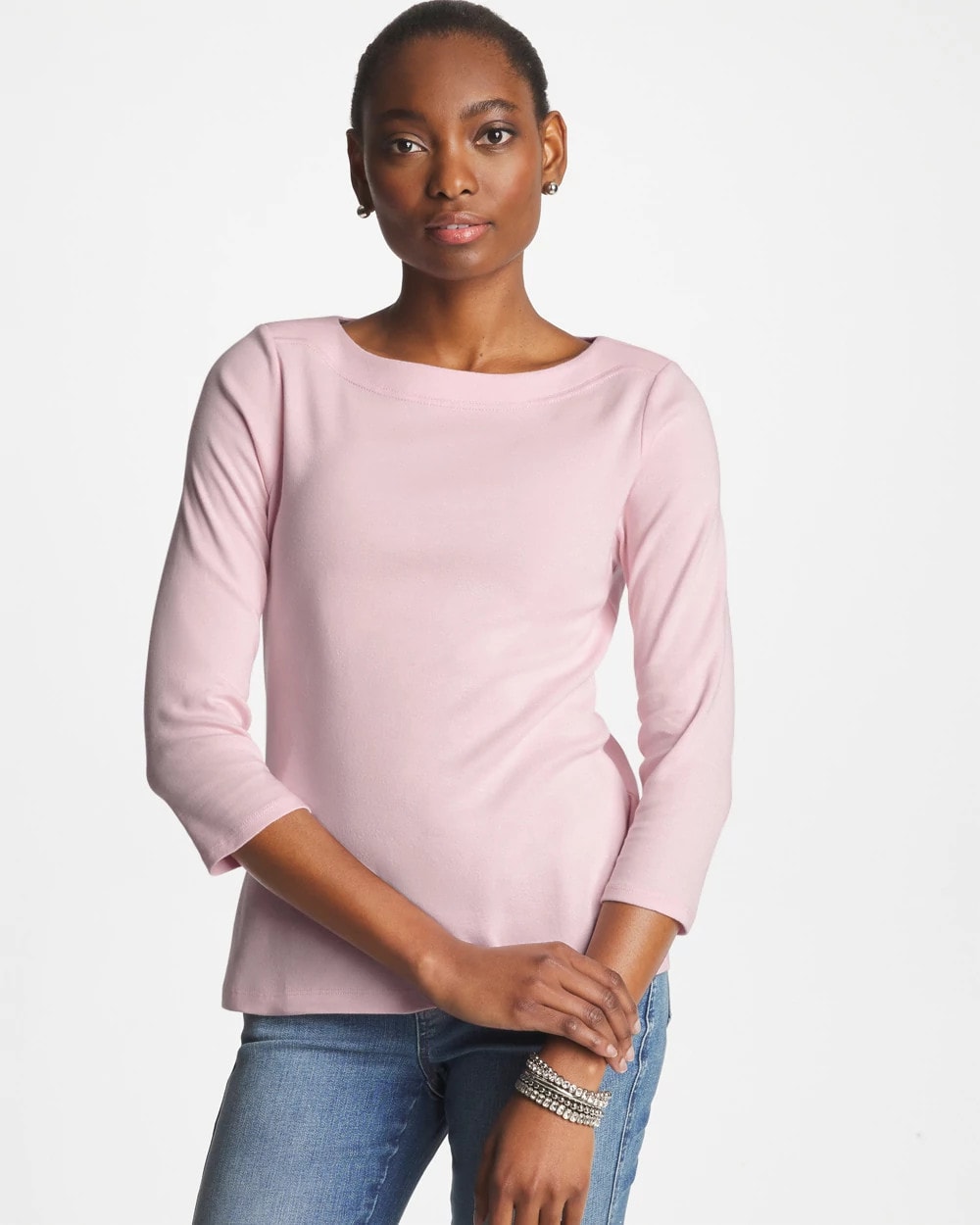 Chico's Pima 3/4 Sleeve Tee