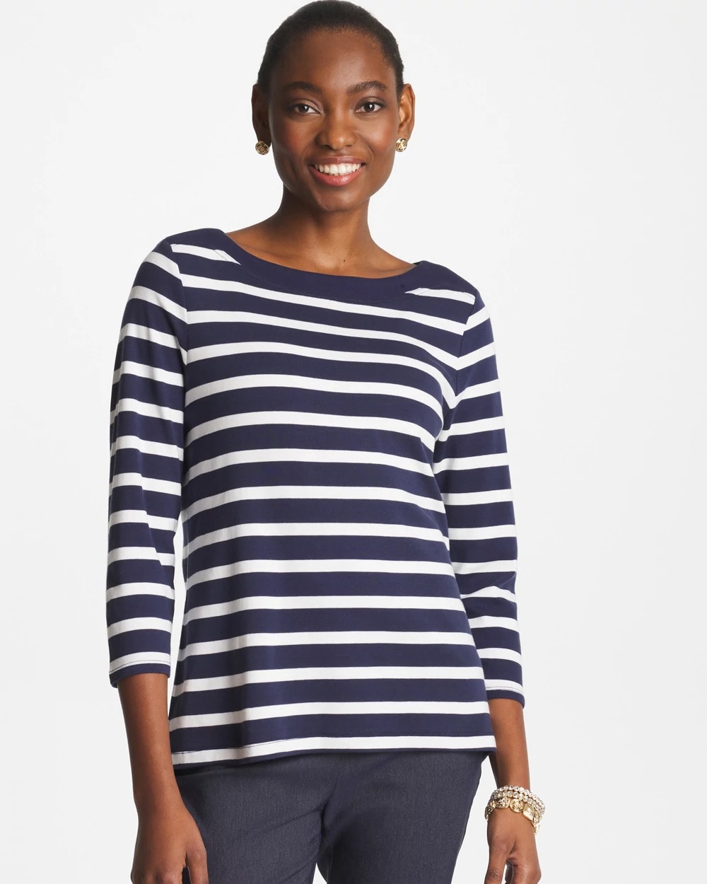 Chico's Pima 3/4 Sleeve Tee