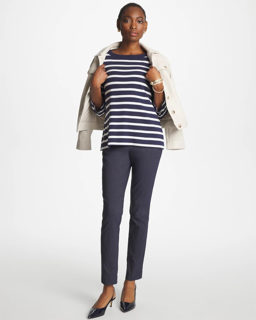 Chico's Pima 3/4 Sleeve Tee