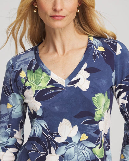 Chico's Printed 3/4 Sleeve Perfect Tee