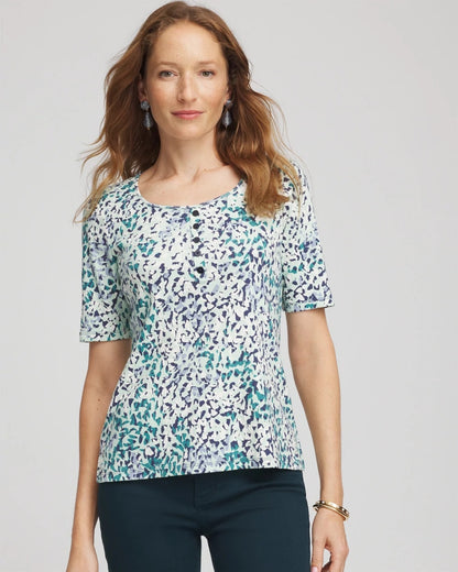 Chico's Pima Cotton Henley Tee