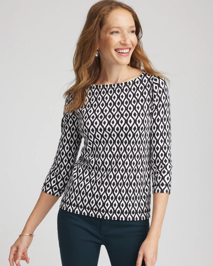 Chico's Pima 3/4 Sleeve Tee