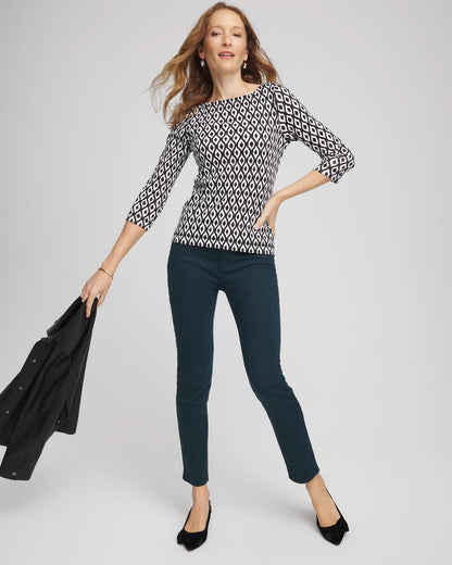 Chico's Pima 3/4 Sleeve Tee