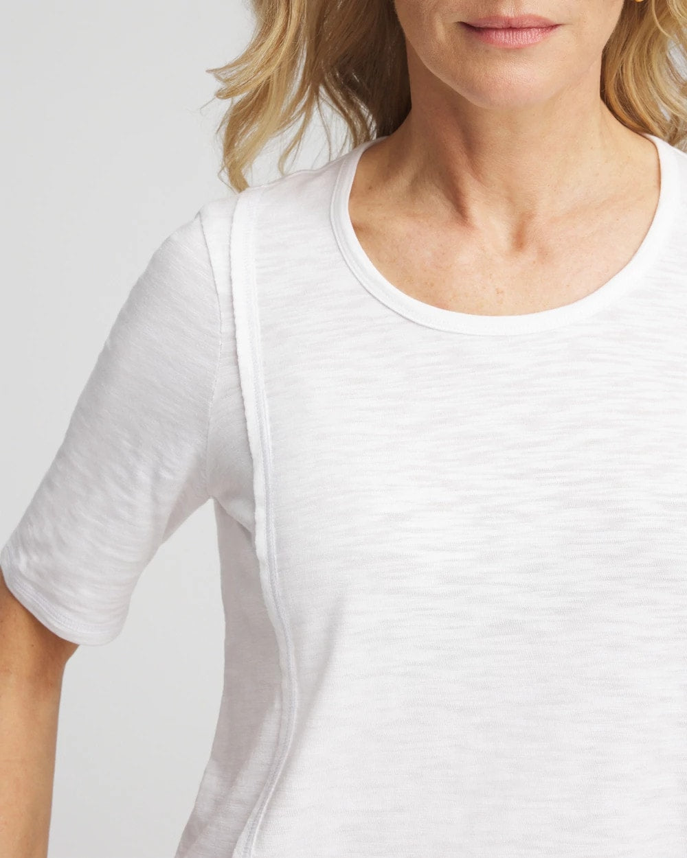 Chico's Slub Paneled Elbow Tee