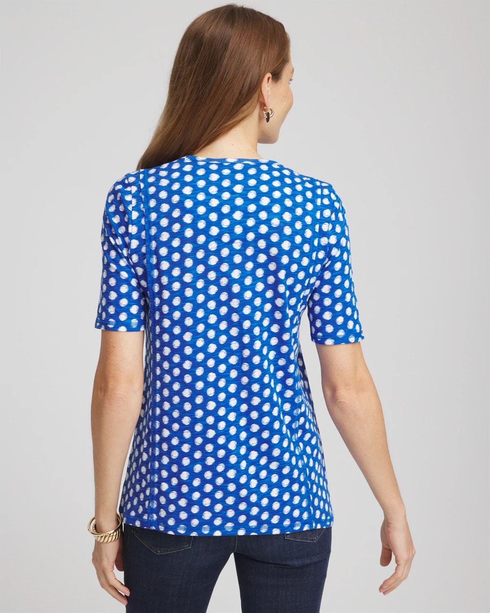 Chico's Printed Slub Short Sleeve Tee