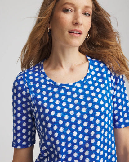 Chico's Printed Slub Short Sleeve Tee