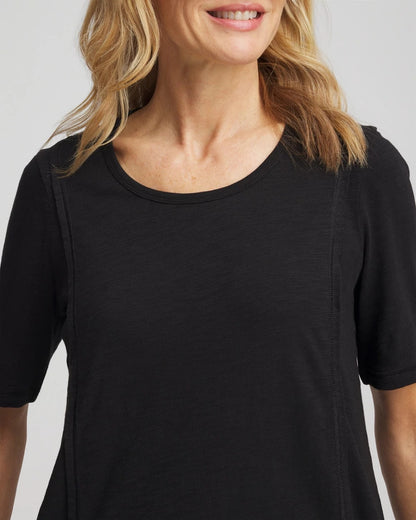 Chico's Slub Paneled Elbow Tee