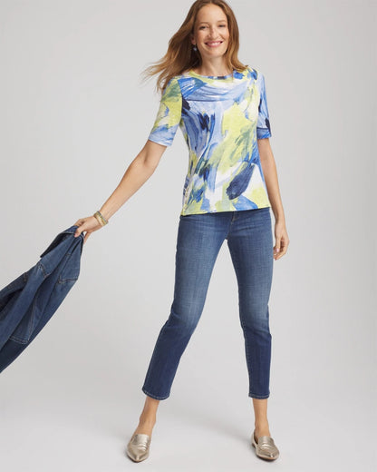 Chico's Slub Short Sleeve Tee