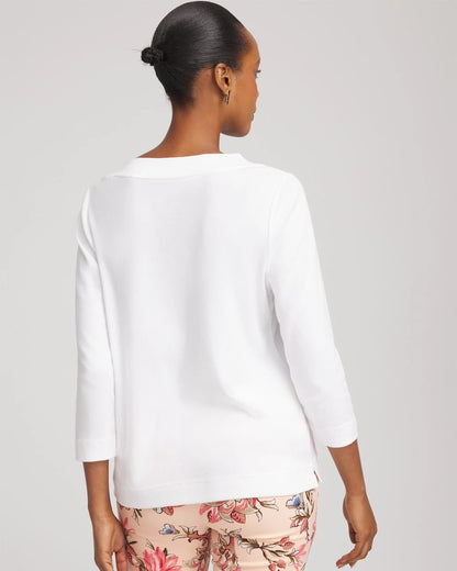 Chico's Short Pima 3/4 Sleeve Tee