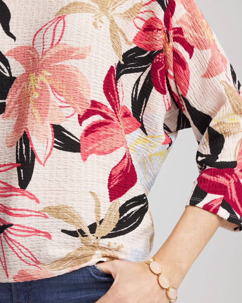 Chico's Textured Tapered Dolman Top