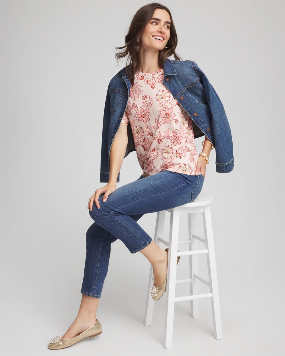 Chico's Elbow Sleeve Tee