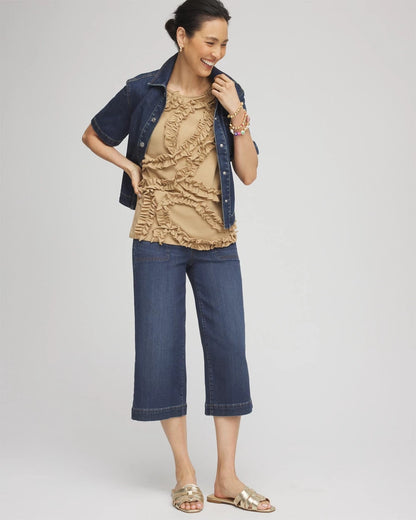 Chico's Sleeveless Ruffle-Appliqué Tank Top