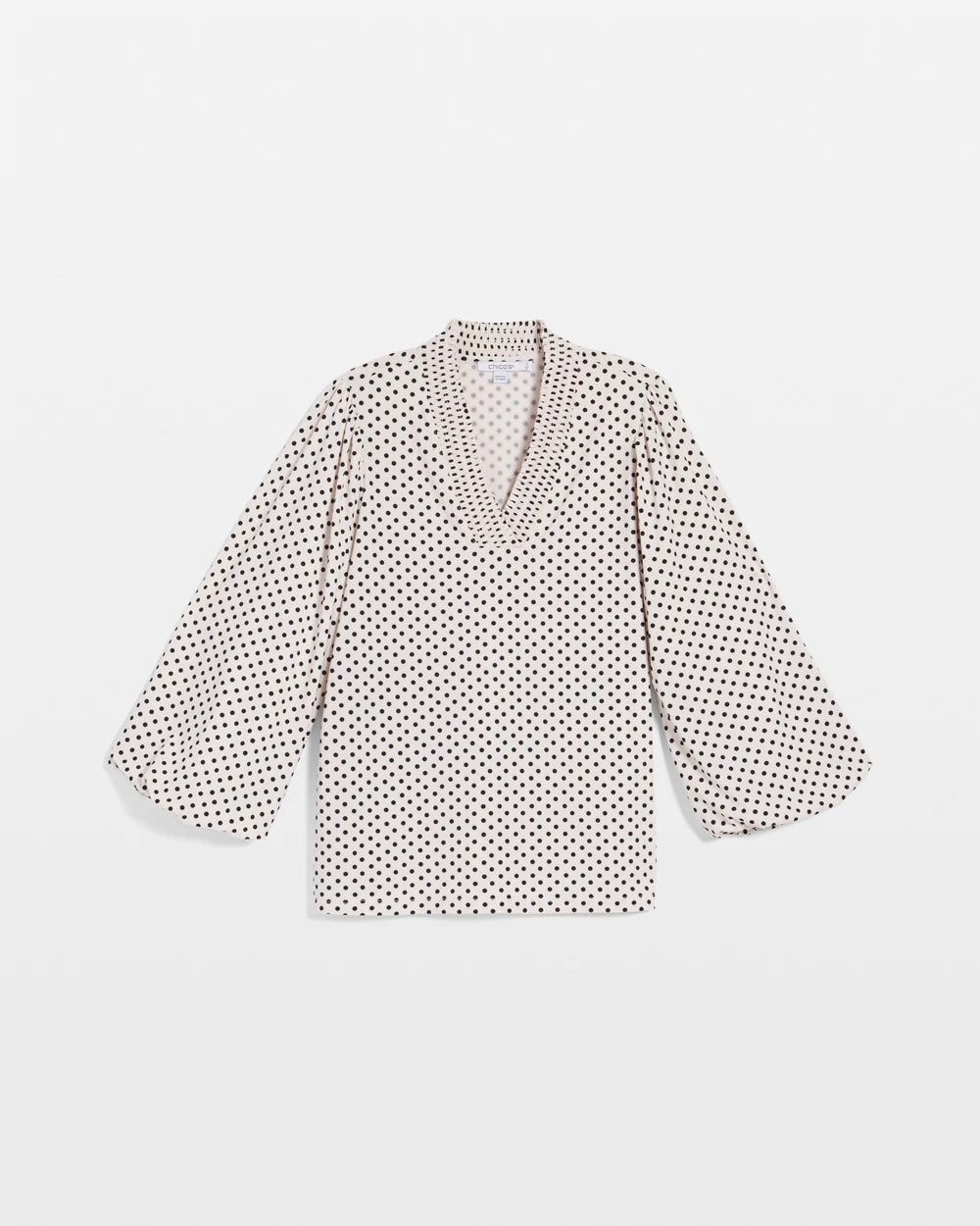 Chico's Bubble-Sleeve Smocked Top