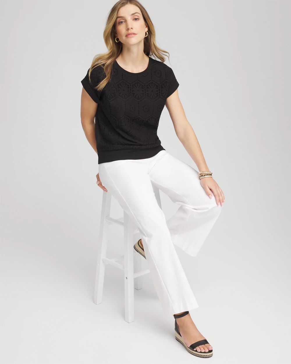 Chico's Crocheted Cotton-Blend Shirt