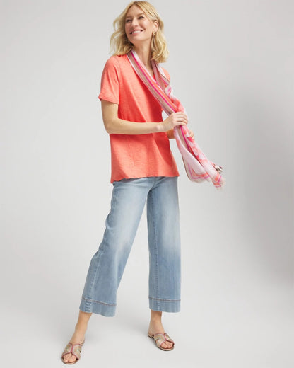 Chico's Slub V-Neck Tee