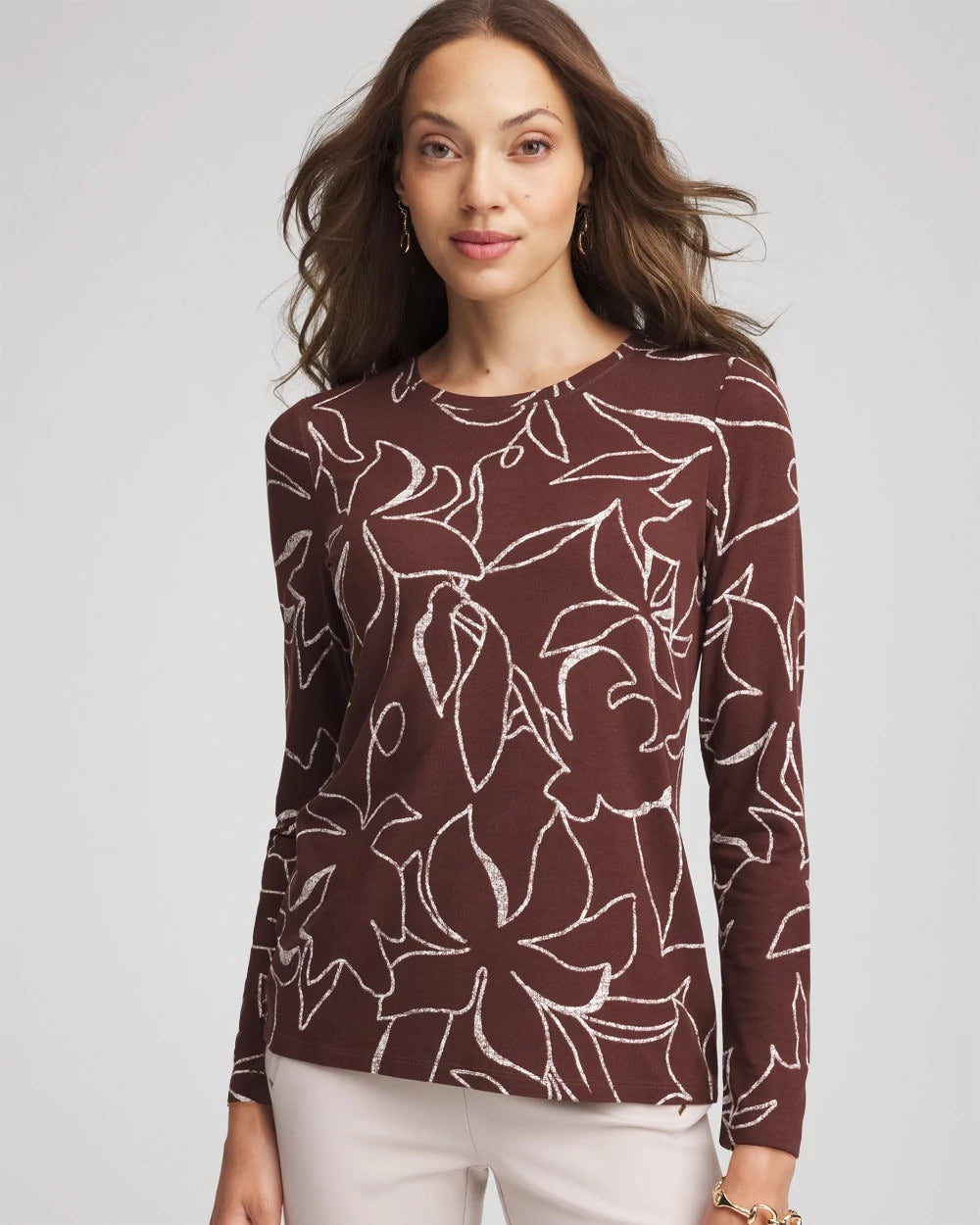 Chico's Floral Touch of Cool™ Layering Tee