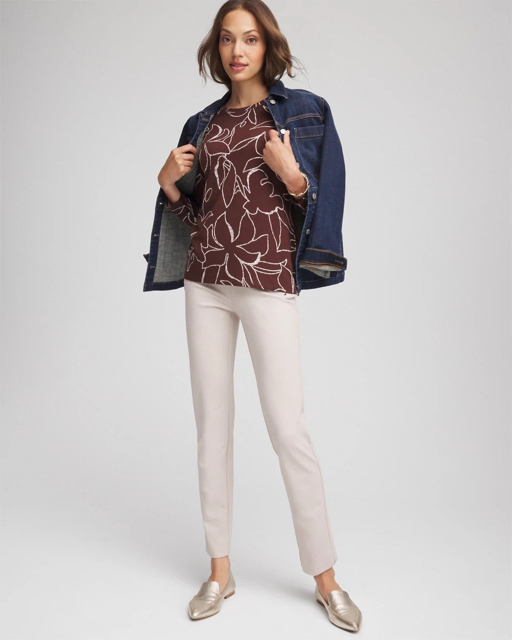 Chico's Floral Touch of Cool™ Layering Tee