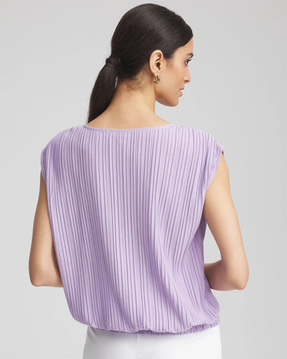 Chico's Pleated Bubble-Hem Tee
