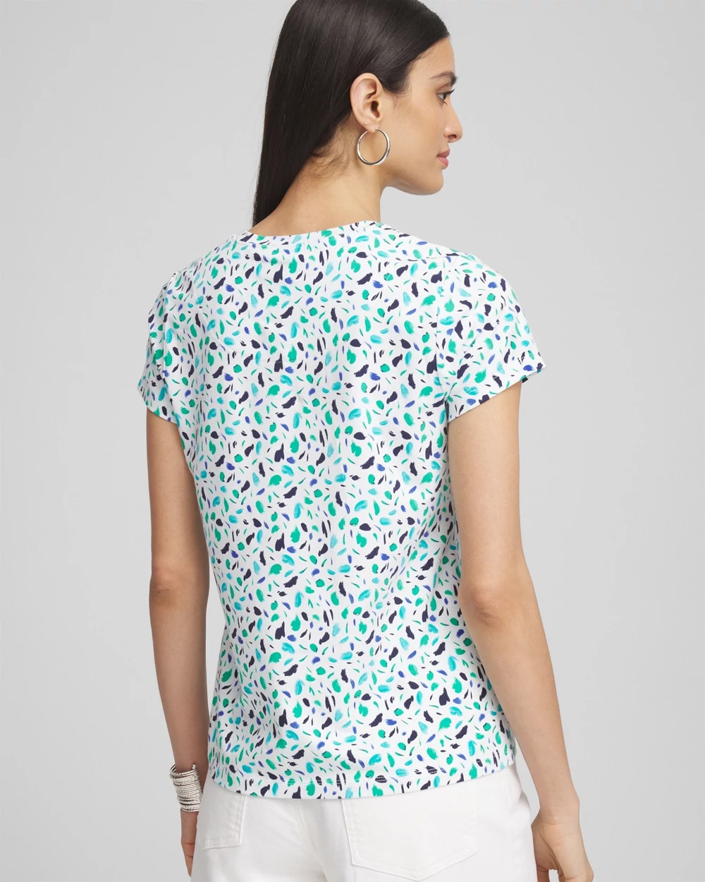 Chico's Polka-Dot Crewneck Perfect Tee