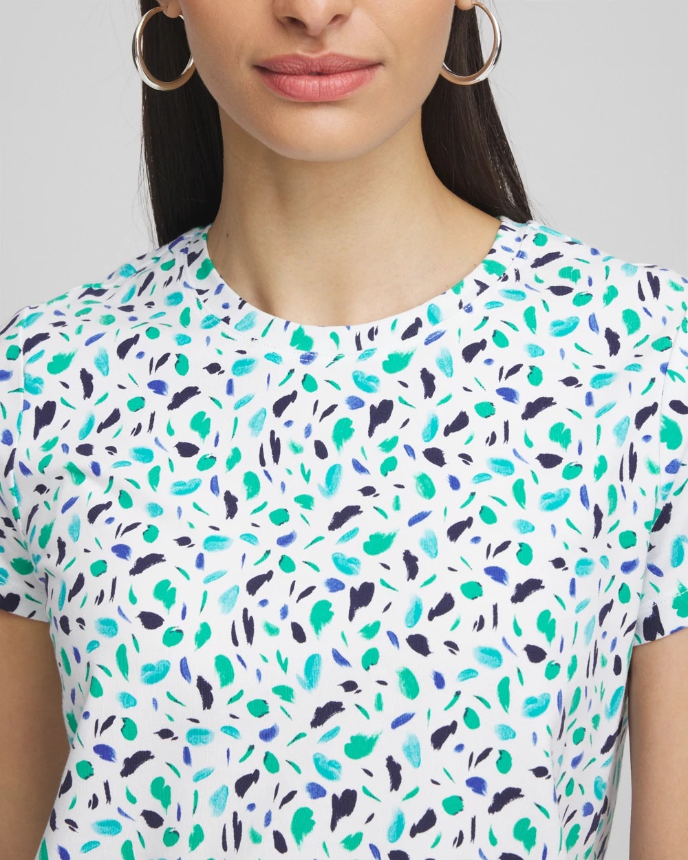 Chico's Polka-Dot Crewneck Perfect Tee