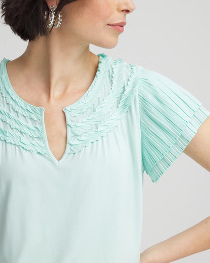 Chico's Touch of Cool™ Layered Pleated Flutter Tee