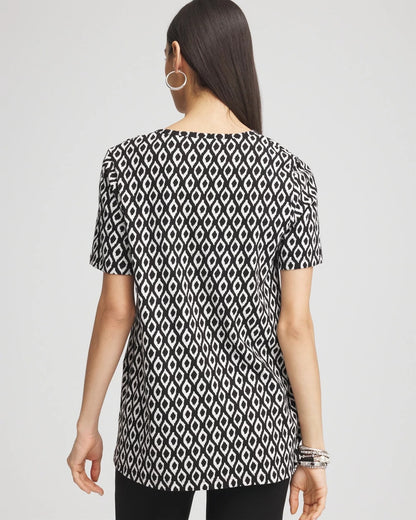 Chico's Graphic Slub V-Neck Tee
