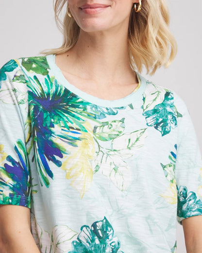 Chico's Island Print Slub Short-Sleeve Tee
