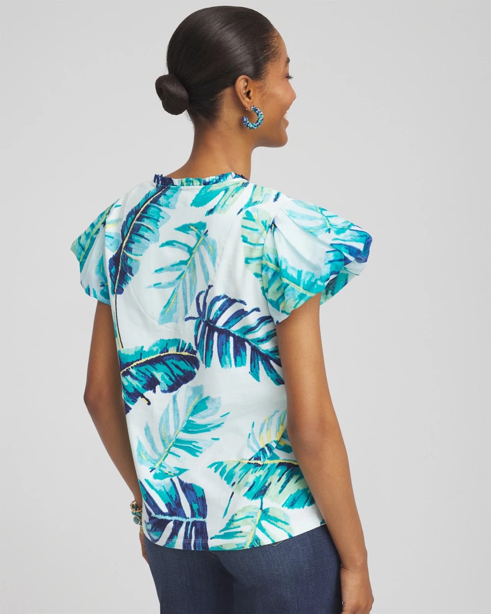 Chico's Notch Neck Cap Sleeve Tee