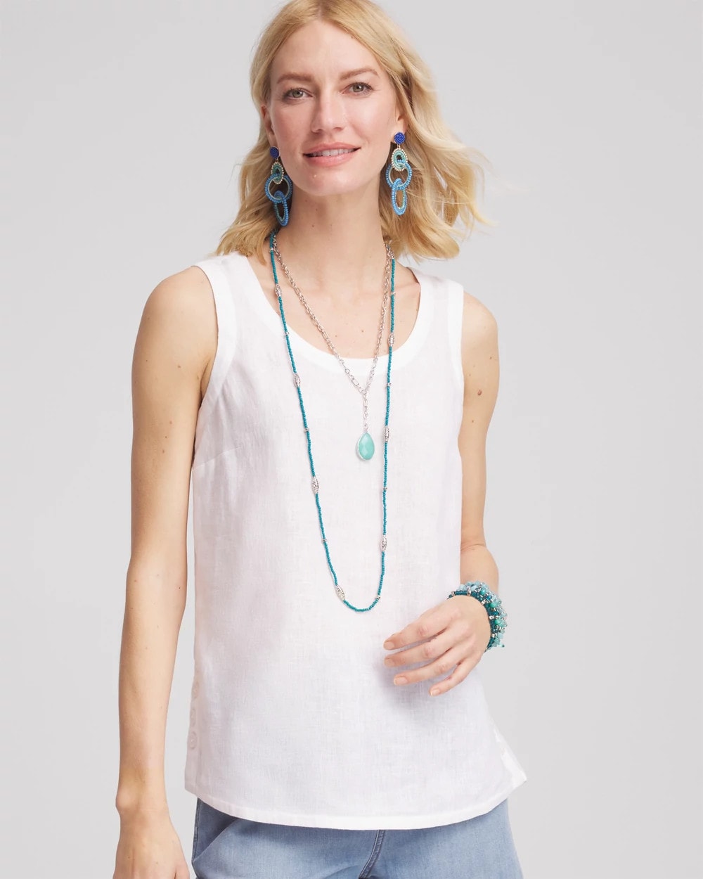 Chico's Sleeveless Linen Tank Top