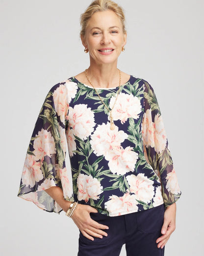 Chico's Georgette Angel-Sleeved Top