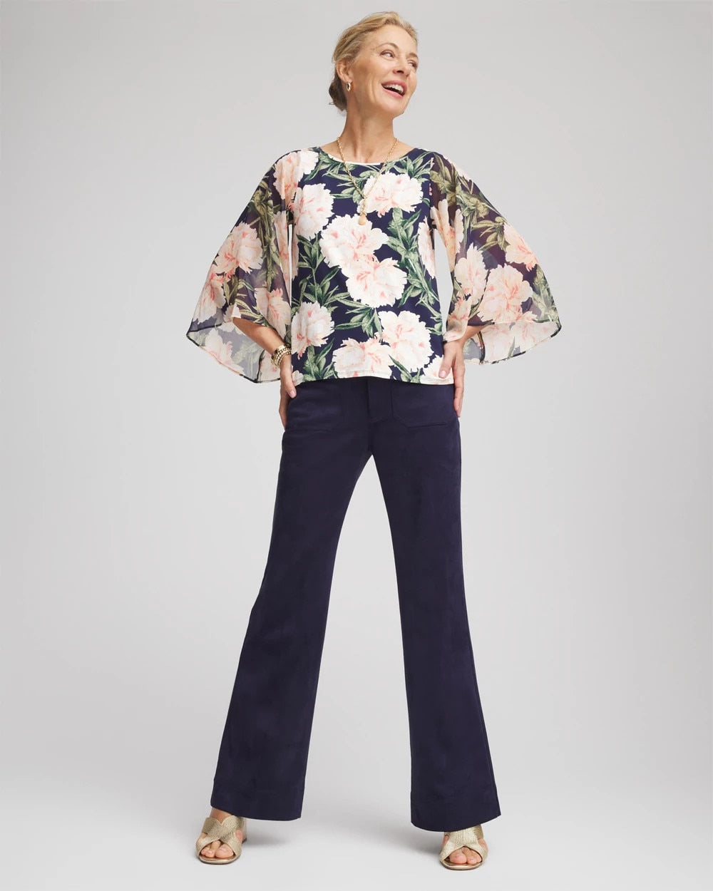 Chico's Georgette Angel-Sleeved Top