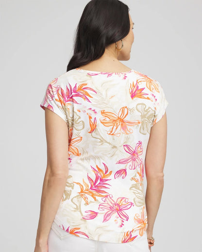 Chico's Touch of Cool™ Tropical Floral Dolman Tee