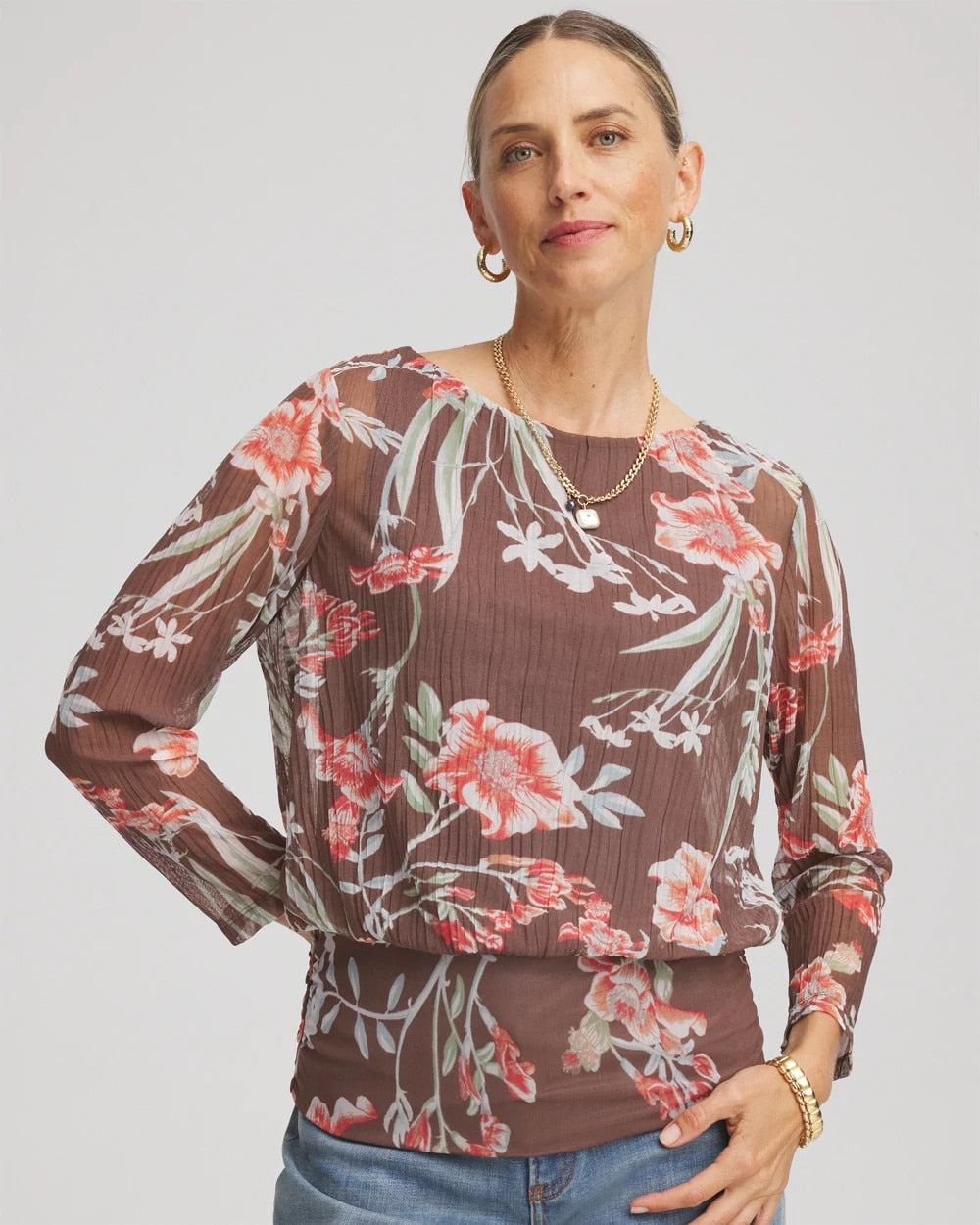 Chico's Textured Banded-Hem Top