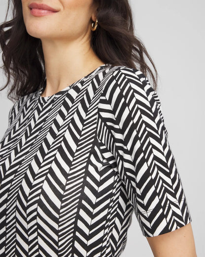 Chico's Printed Classic Fit Pima Cotton Tee