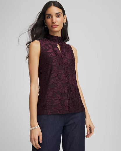 Chico's Burnout Mockneck Tank