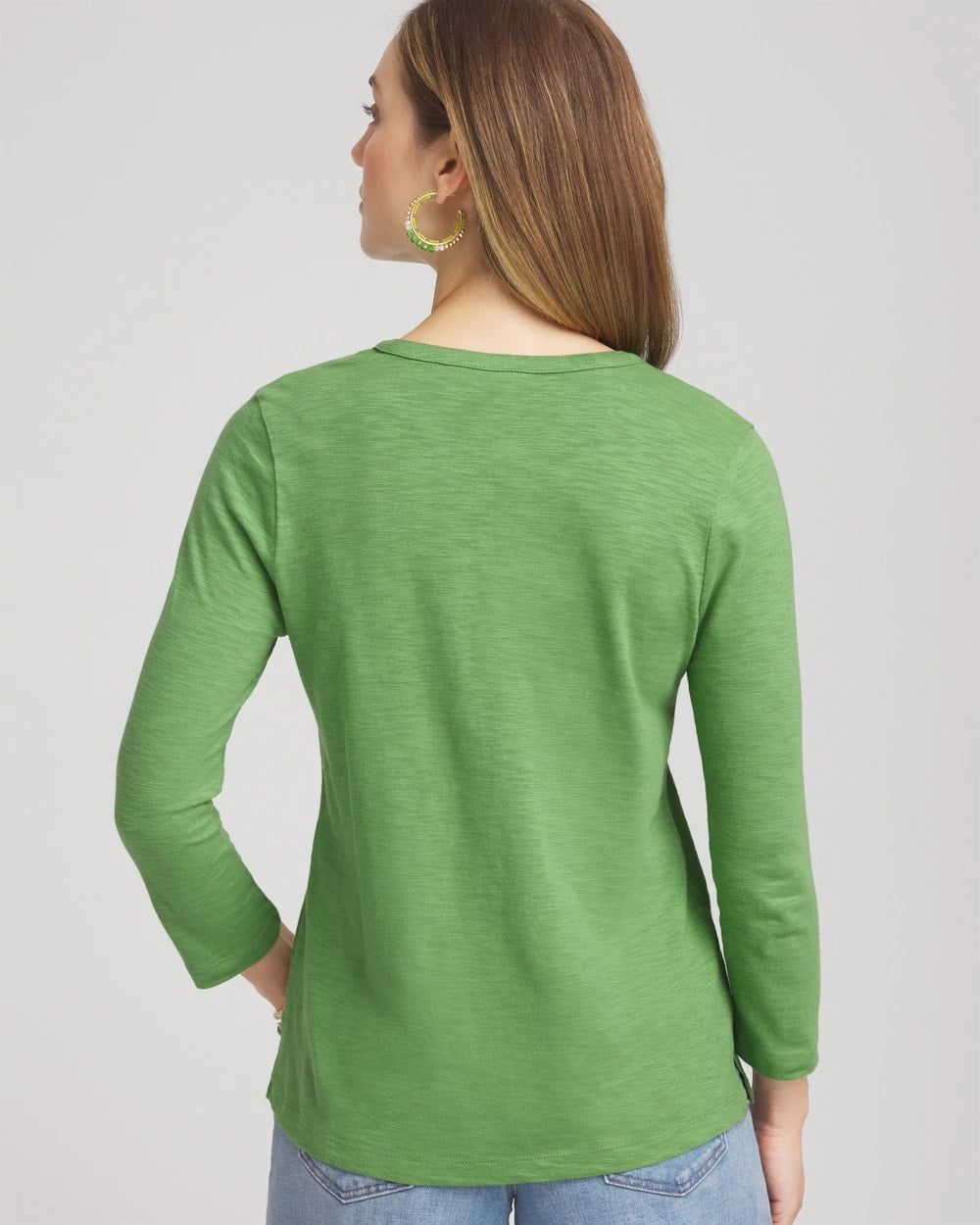 Chico's Cotton Slub Henley Shirt