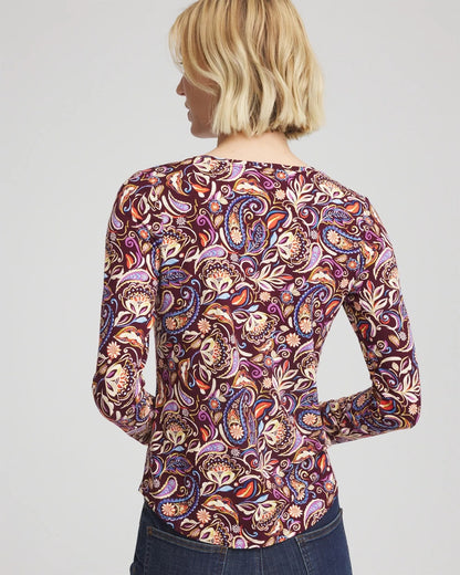 Chico's Paisley Touch of Cool™ V-Neck Layering Tee