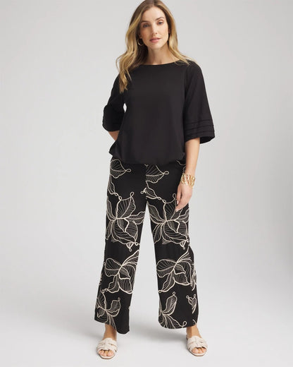 Chico's Boatneck Bubble-Hem Top