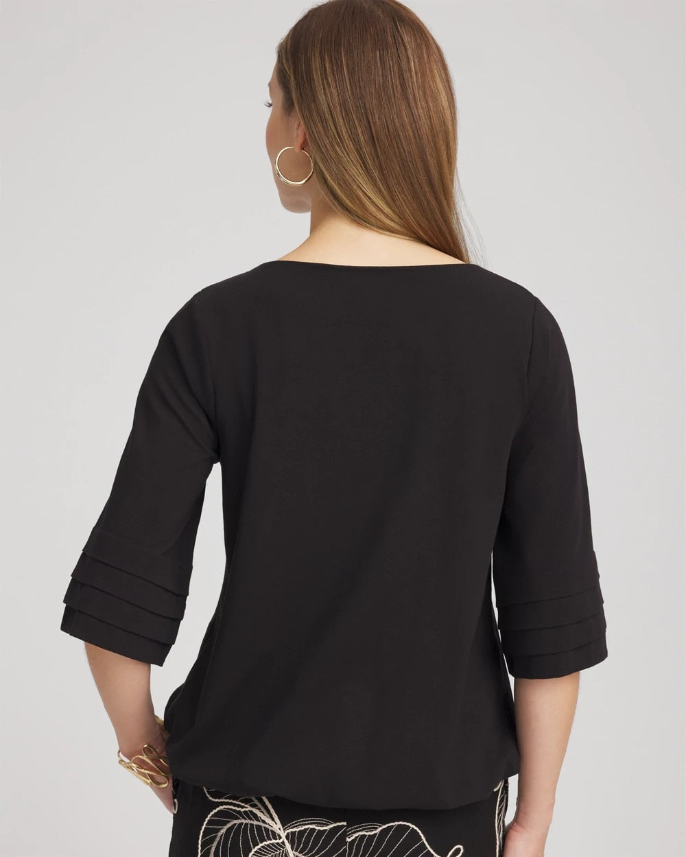 Chico's Boatneck Bubble-Hem Top