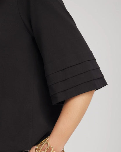 Chico's Boatneck Bubble-Hem Top