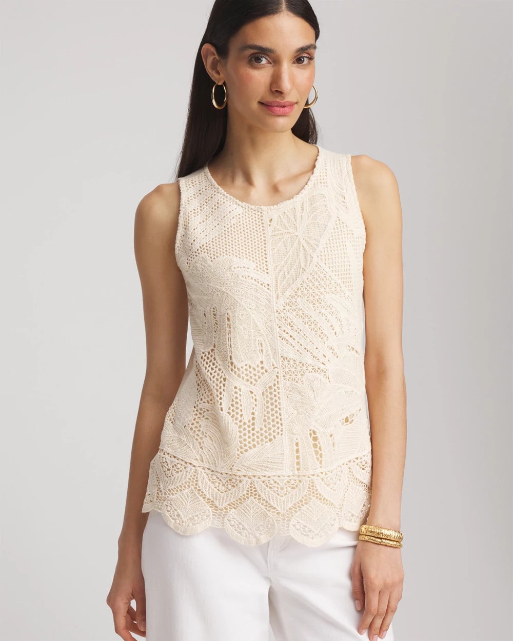 Chico's Island Crochet Lace Tank