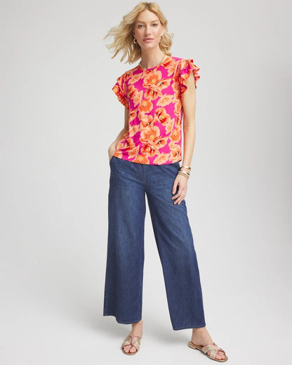 Chico's Touch of Cool™ Tropical Flutter Sleeve Tee