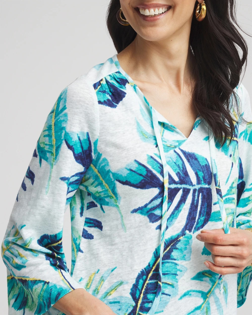 Chico's Tie-Front Forward Seam Top