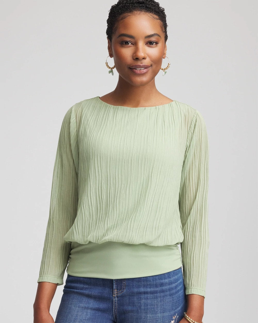 Chico's Touch of Cool™ Textured Banded-Hem Top