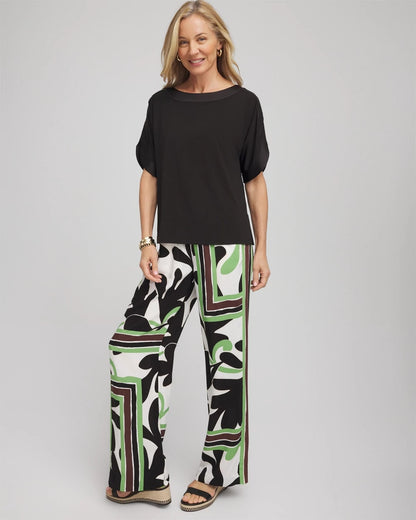 Chico's Jersey & Satin Dolman Tee