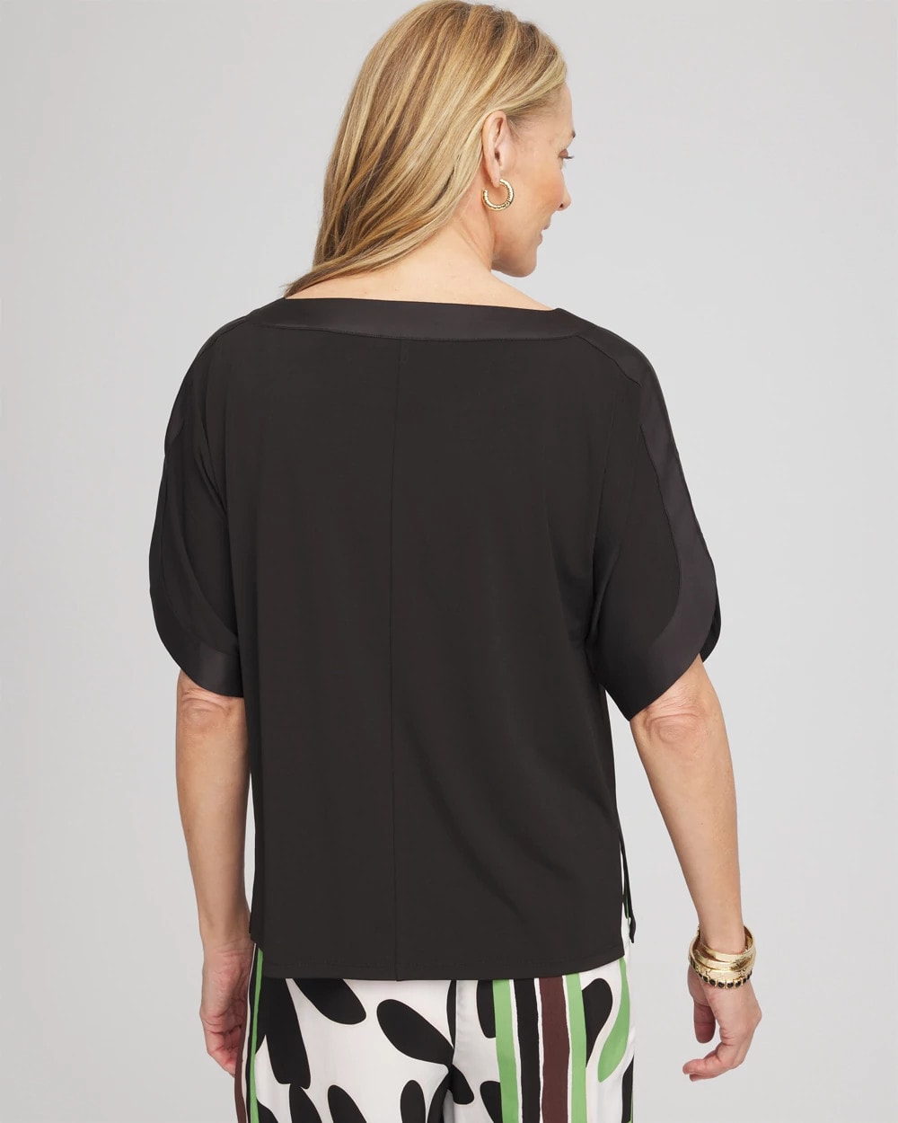 Chico's Jersey & Satin Dolman Tee